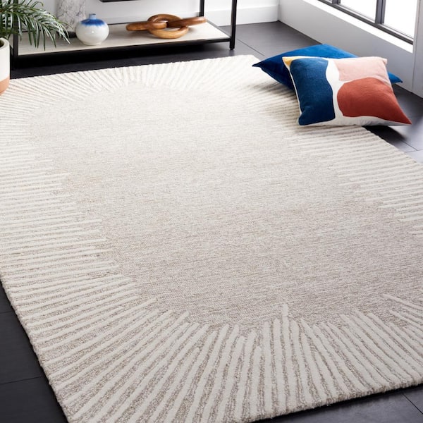 Abstract Natural/Ivory 6 ft. x 9 ft. Marle Eclectic Area Rug