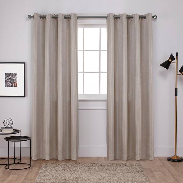 Unbranded Linen Solid Thermal Blackout Curtain - 52 in. W x 96 in. L (Set of 2)