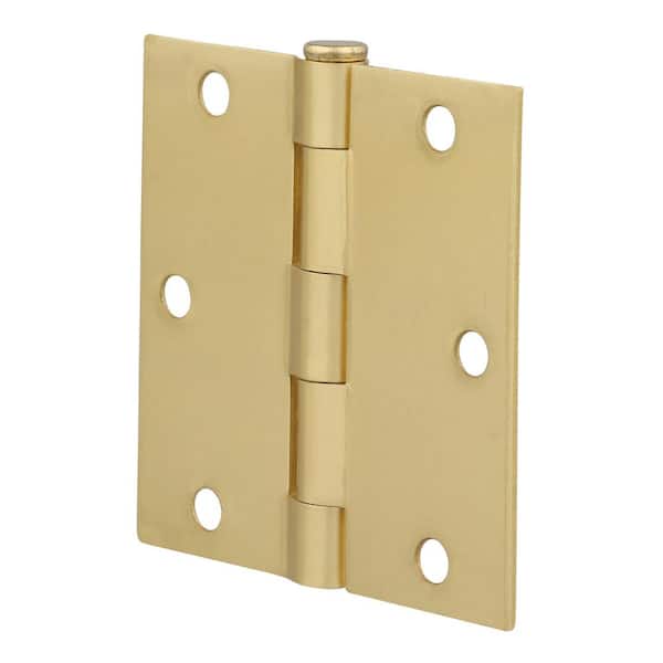 Hillman Hardware Essentials 851258 3 1/2" Solid Brass Square Corner Door Hinge 