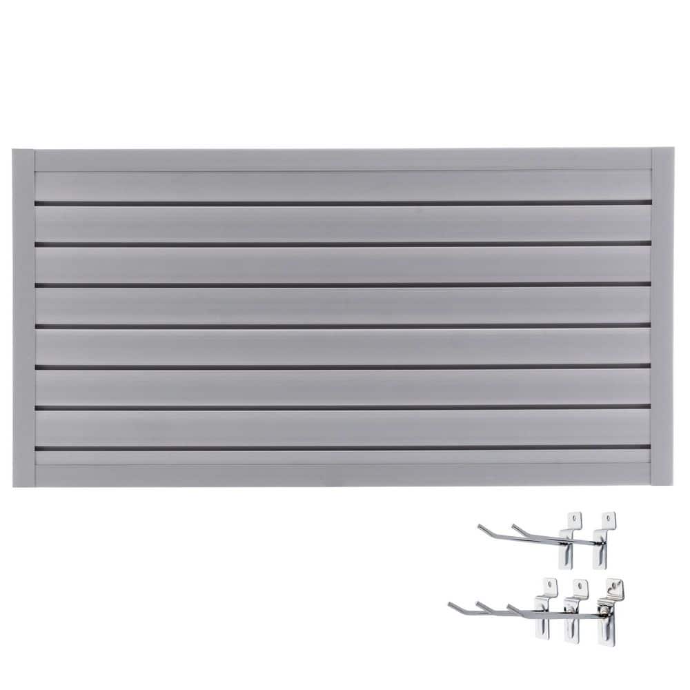 23.62 in. H x 47.24 in. W PVC Slatwall Panels Kit in Gray Pegboard Wall Organizer (32-Pack) price history on PriceWatchPro
