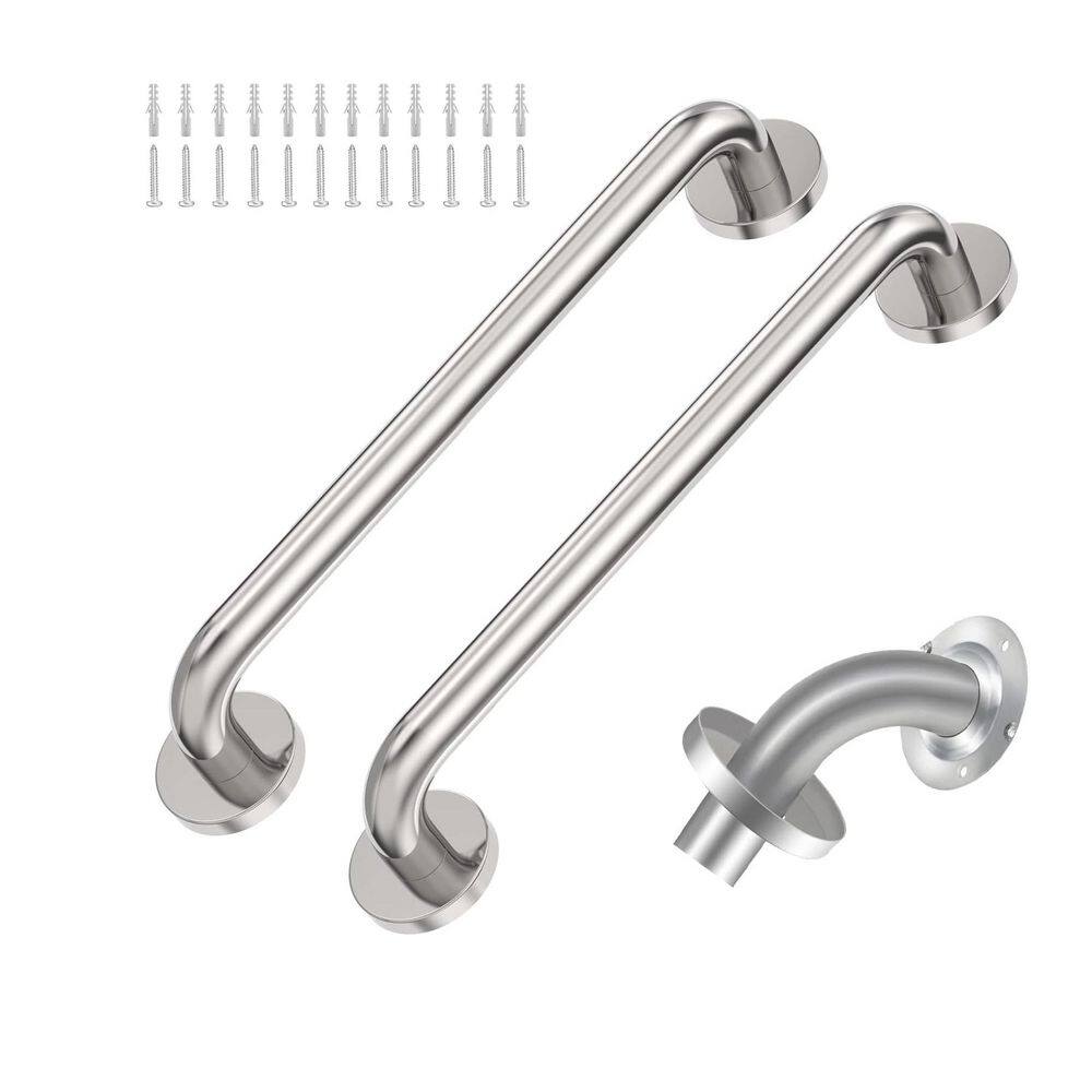 19 in. L x 1.25 in. D Grab Bar for Bathtub & Shower, Stainless Steel, Safet
