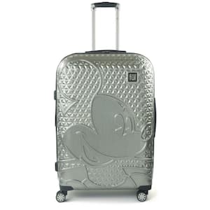 Disney Textured Mickey Mouse 29 in. Silver Hard-Sided Rolling Luggage