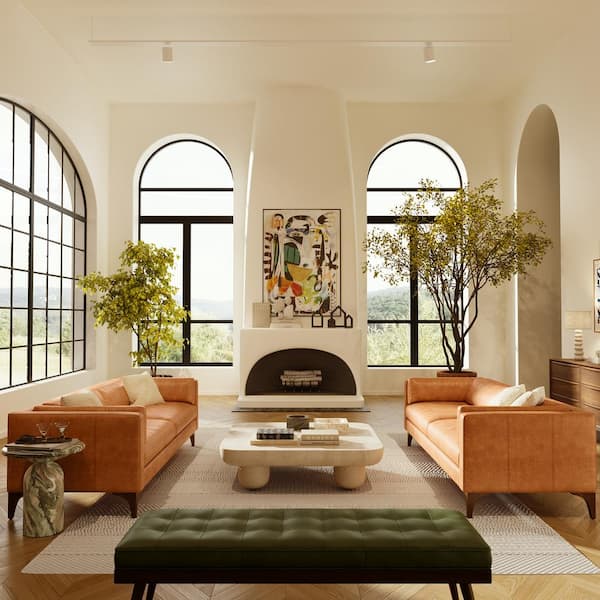 Poly and Bark Luca Olivine Green 55 in. Bedroom Bench Without Back