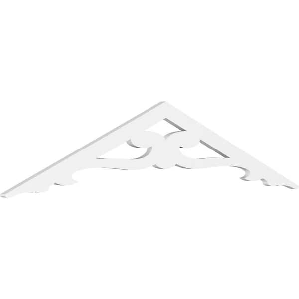 Ekena Millwork Pitch Brontes 1 in. x 60 in. x 15 in. (5/12) Architectural Grade PVC Gable Pediment Moulding