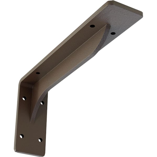 Ekena Millwork 2 in. x 4 3/4 in. x 10 in. Hammered Brown Embrey Steel Bracket