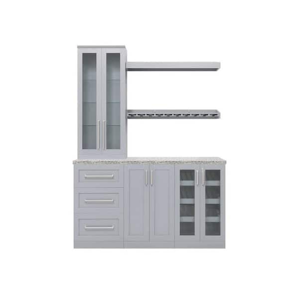 NewAge Products Home Bar Gray Set (7Piece) 62603 The Home Depot