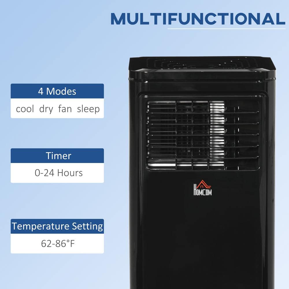 Compact Black 8000 BTU Portable Air Conditioner with Remote