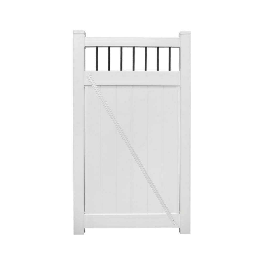 Weatherables Tuscany 3 5 Ft W X 6 Ft H White Vinyl Privacy Single 