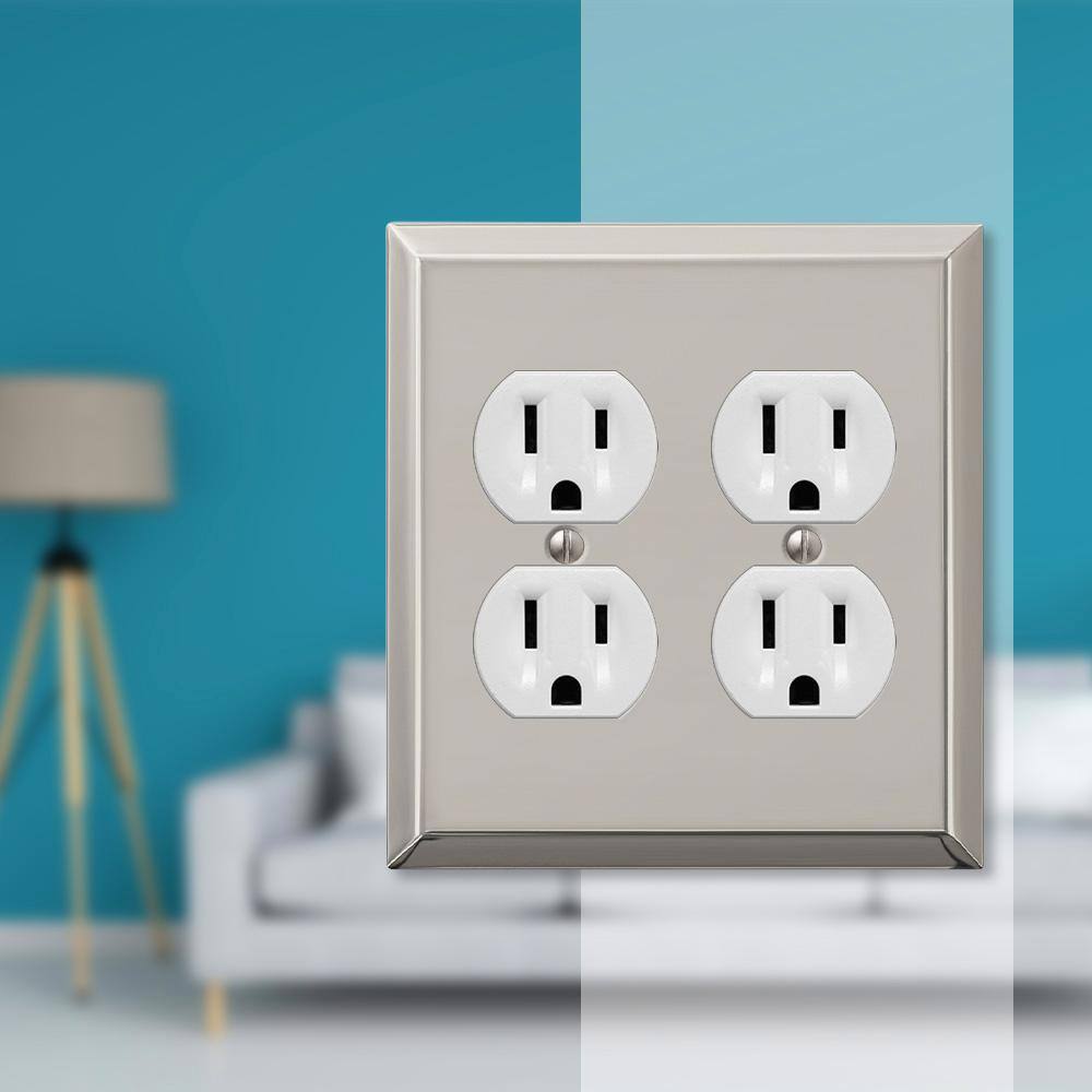 Polished Nickel Double Duplex Steel Wall Plate