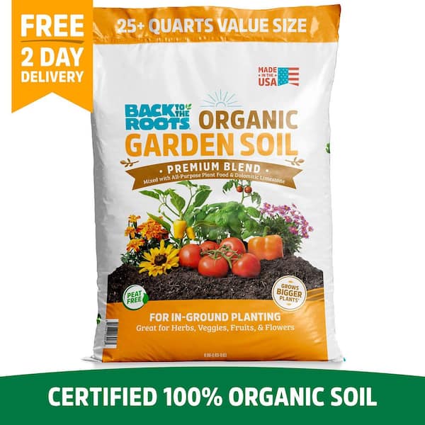 Back to the Roots Organic Garden Soil (1 cu.ft.) Peat-Free, Blended with Organic Fertilizer