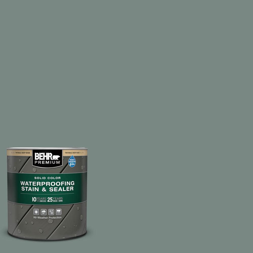 BEHR PREMIUM 1 qt. PPU1216 Juniper Ash Solid Color Waterproofing Exterior Wood Stain and