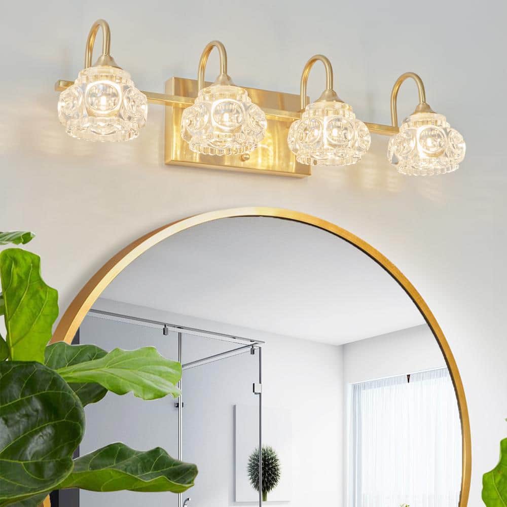 "23"" Gold Finish 4-Light Vintage Crystal Vanity Light(No Bulbs)" price history on PriceWatchPro