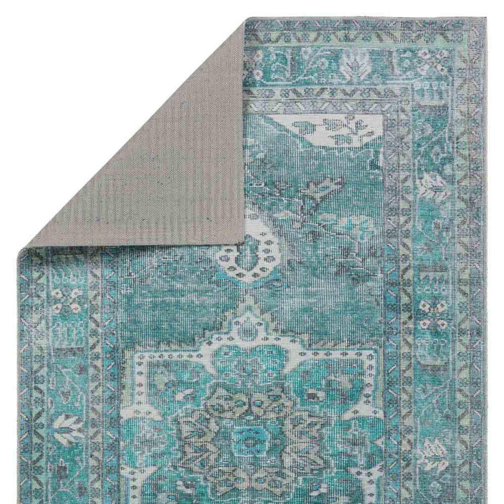 Blue Medallion Synthetic 3' x 8' Non-slip Runner Rug