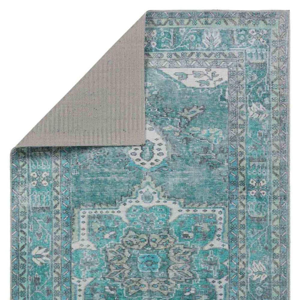 Blue Medallion Synthetic Rectangular 4' x 6' Area Rug