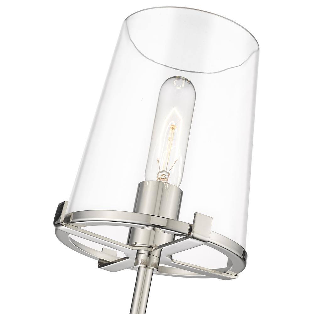 Callista 26" Polished Nickel Wall Sconce with Clear Glass Shade