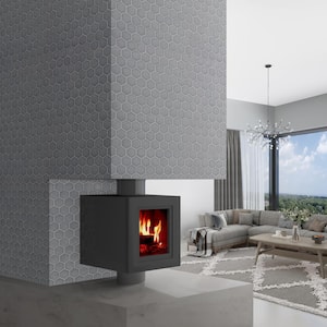 Delphi Sky Blue 10.82 in. x 12.59 in. Polished Glass Hexagon Wall Mosaic Tile (0.94 sq. ft./ each)