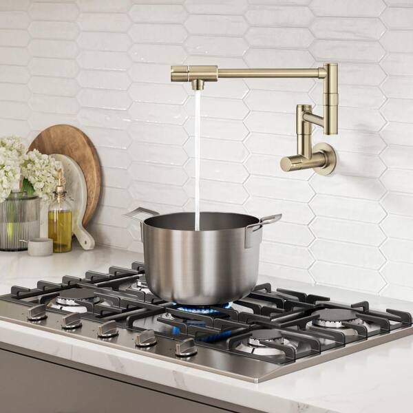 KRAUS Bolden Wall Mount Pot Filler Kitchen Faucet with Retractable