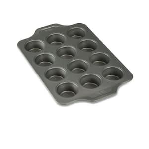 12 Cup Nonstick heavy Gauge Steel Cupcake and Muffin Pan in Gray Diswasher Safe Scratches and Staining Resistant