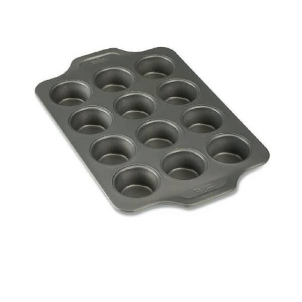 Adrinfly 12 Cup Nonstick heavy Gauge Steel Cupcake and Muffin Pan in Gray Dishwasher Safe Scratches and Staining Resistant