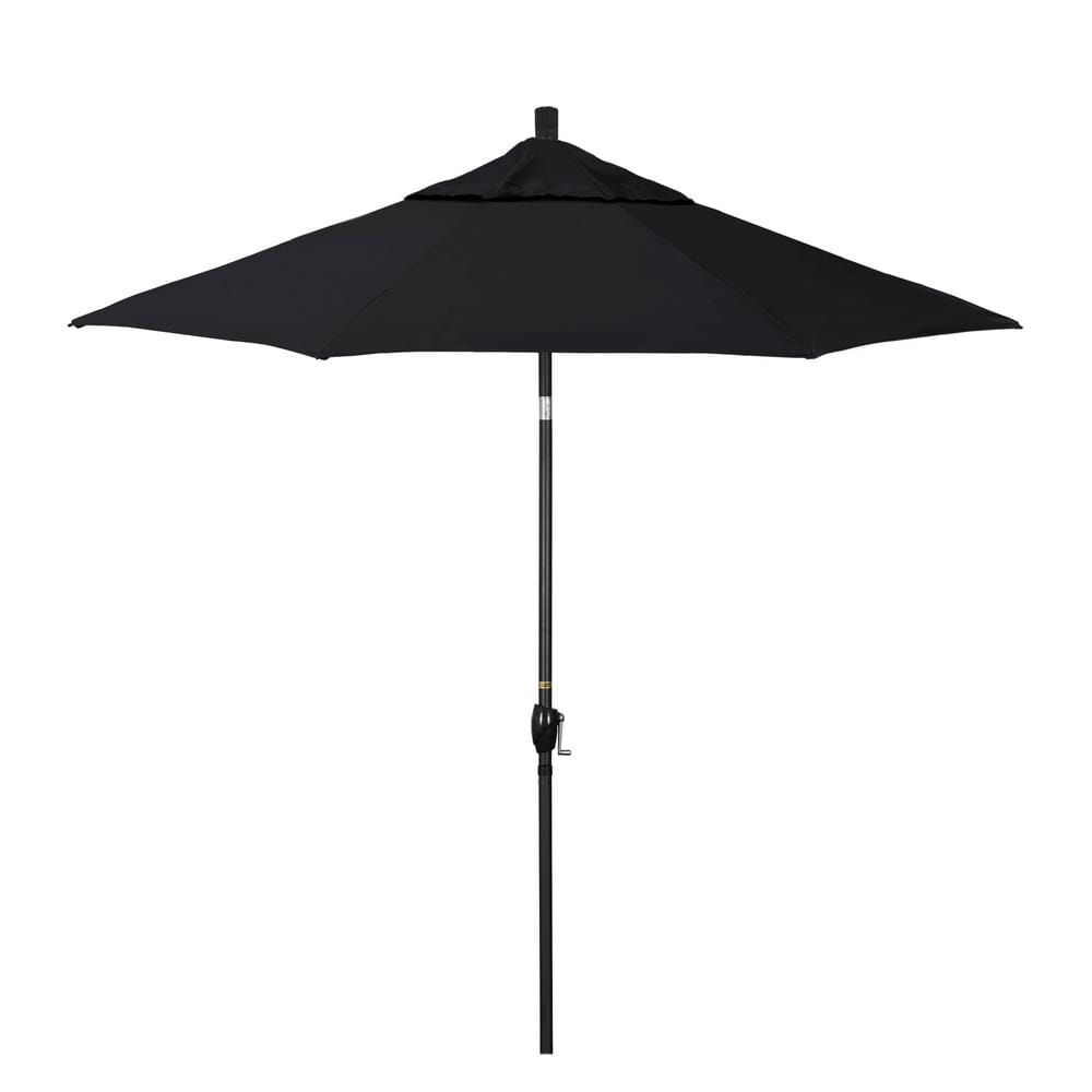 California Umbrella 7.5 ft. Stone Black Aluminum Market Patio Umbrella ...