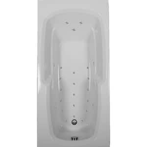 66 in. Acrylic Reversible Drain Rectangular Alcove Air Bath Bathtub in White