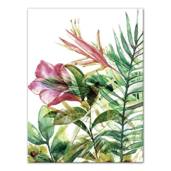 DESIGNS DIRECT 18 in. x 24 in. ''Tropical Floral Plants'' Printed Canvas Wall Art