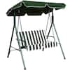 Costway 2-Person Metal Porch Swing with Green Canopy GHMHSKU00455
