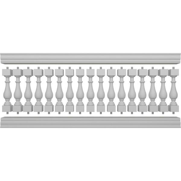 Ekena Millwork Fiberthane Traditional Balustrade 96 in. L x 37 in. H Fiberglass Railing Kit