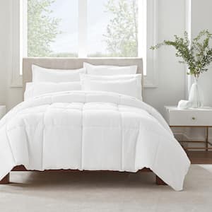 Simply Clean 3-Piece White Solid Microfiber King Comforter Set