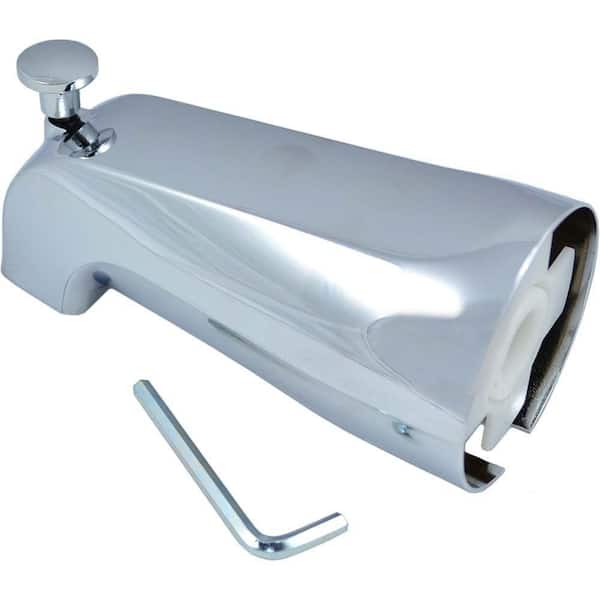 PartsmasterPro Tub Spout with Diverter in Chrome Finish (Fits 1/2 in. Slip Connections)