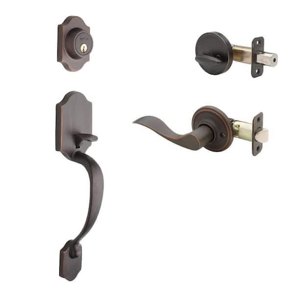 Copper Creek Heritage Tuscan Bronze Door Handleset and Waverlie Handle ...