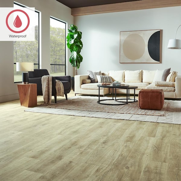 Outlast+ Sesame Walters Oak 12 mm T x 7.4 in. W Waterproof Laminate Wood Flooring (19.63 sqft/case)