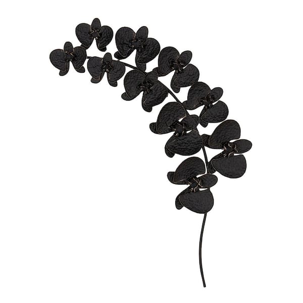 Litton Lane Black Metal Modern Floral Wall Decor 56 in. x 48 in.