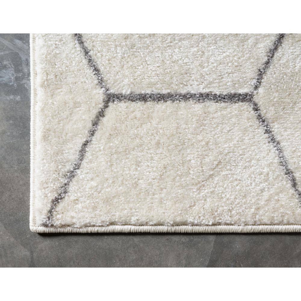 Ivory Trellis Rectangular Synthetic Indoor Easy-Care Rug