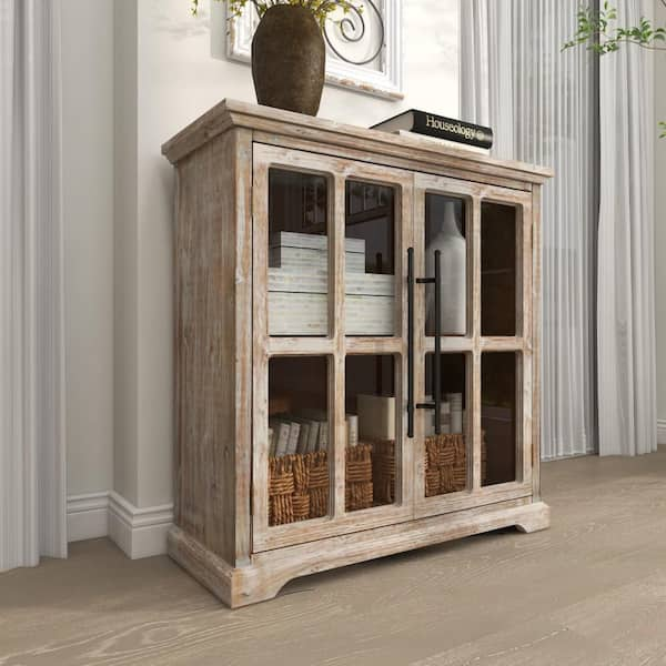 Monroe Lane Farmhouse Wood Cabinet, Brown