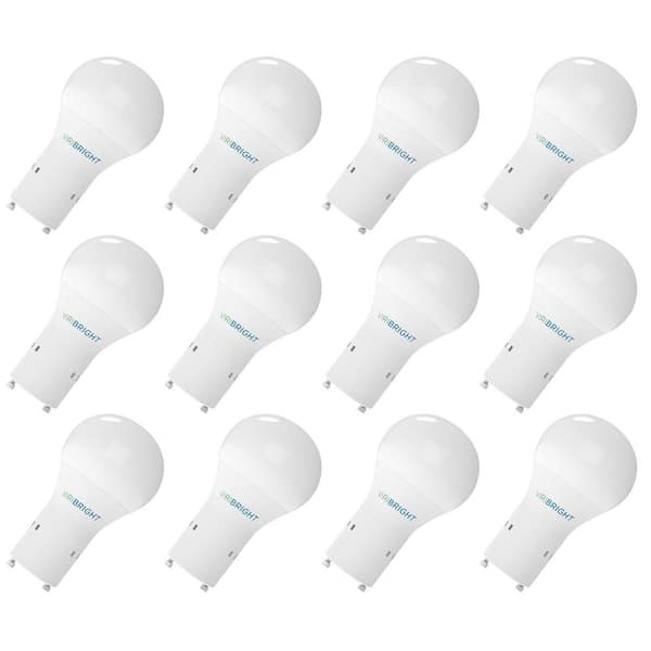 60-Watt Equivalent A19,8-Watt Dimmable Gu24 Bi-Pin Base LED Light Bulbs 5000K (12-Pack)