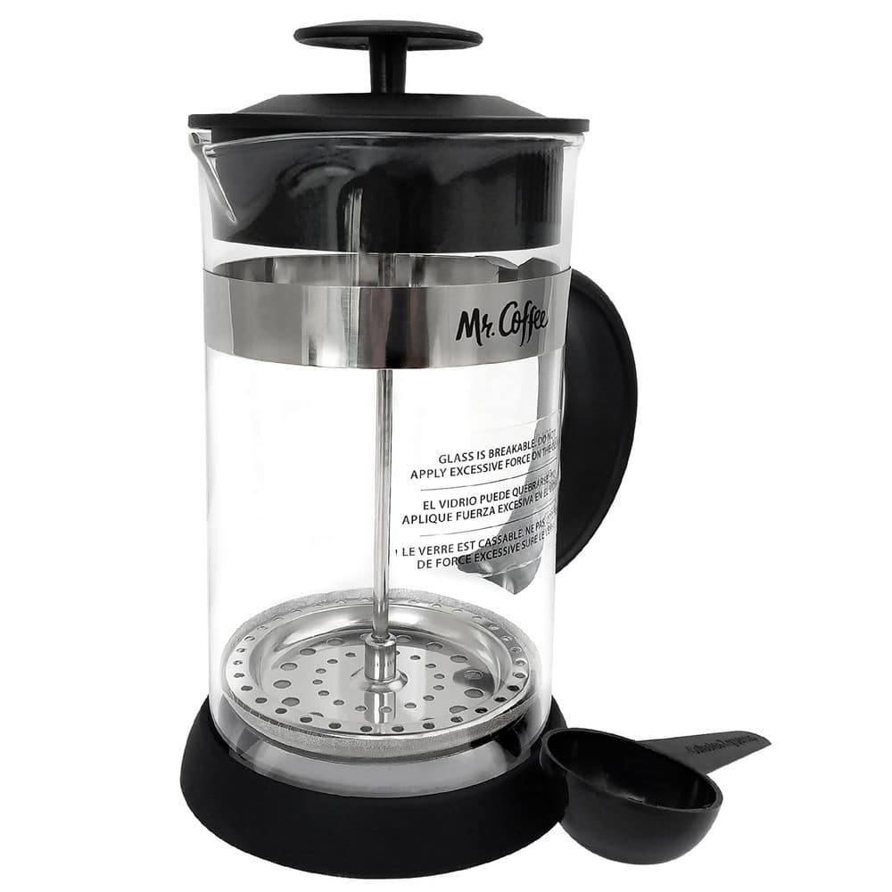 Mind Reader French Press, Coffee Maker, 27 oz Capacity, Glass, Clear  FP001-BLK - The Home Depot