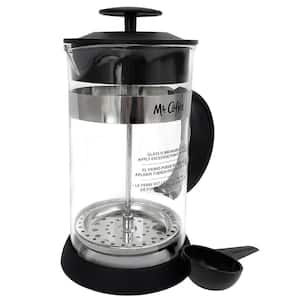 Cafe Oasis 4 Cup Clear Glass Body French Press Coffee Maker