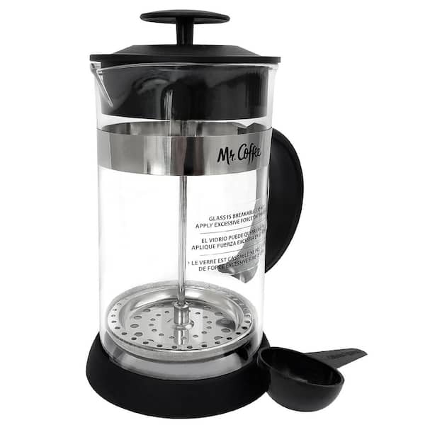 Mr. Coffee Cafe Oasis 4 Cup Clear Glass Body French Press Coffee Maker