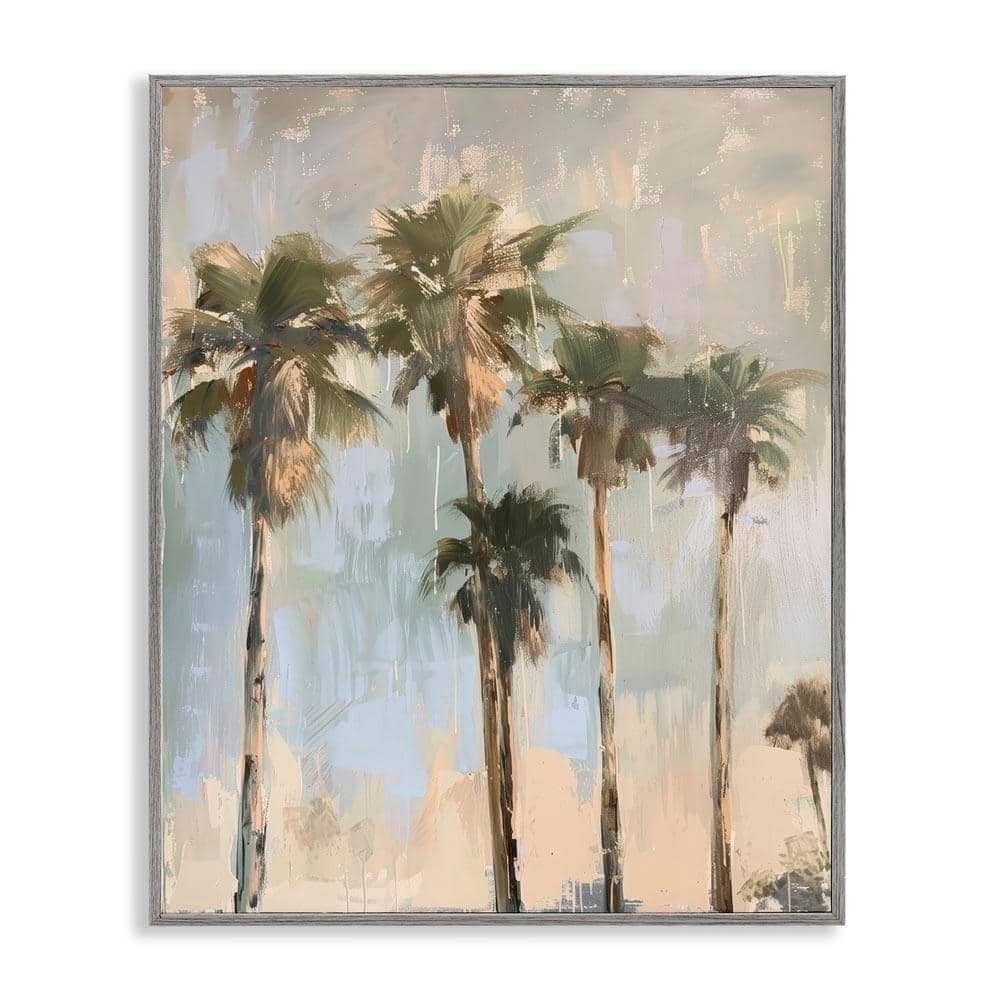 Stupell Industries Painterly Palm Trees by Petal Prints Design Gray ...