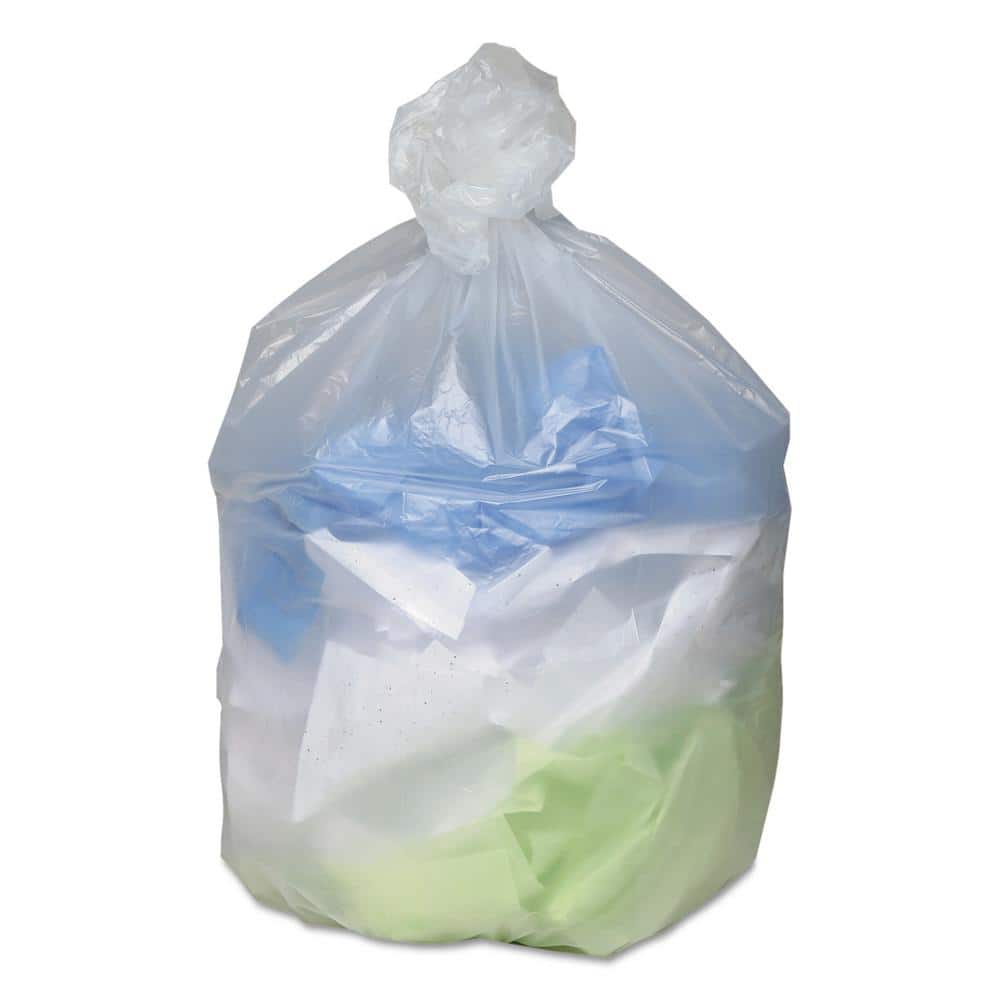 33 Gallon Clear High-Density Trash Bags with Star-Seal Bottom