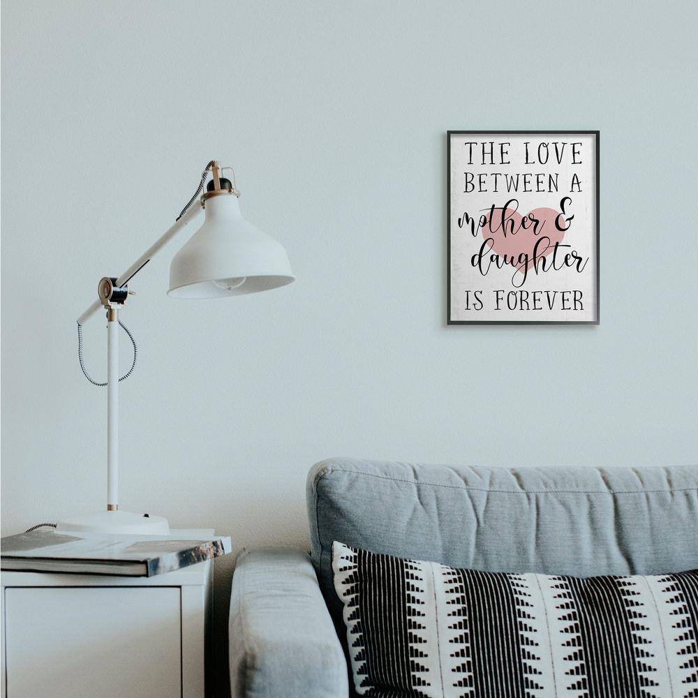 Love Between Mother and Daughter Black Wood Framed Wall Art