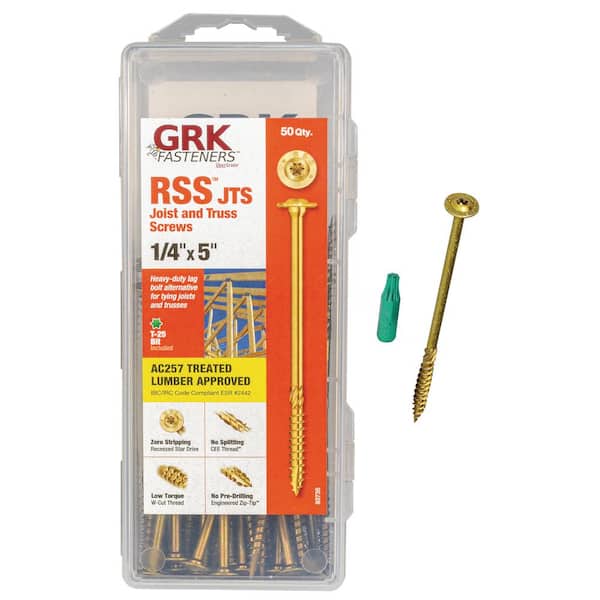 GRK Fasteners 1/4 in. x 5 in. Star Drive Low Profile Washer Head RSS Structural Alternative Lag Screw (50-Pack)