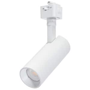 Matte White 10-Watt CCT Selectable Integrated LED Linear Track Round Back Head