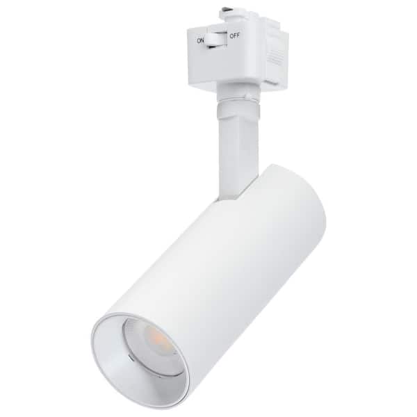 Matte White 10-Watt CCT Selectable Integrated LED Linear Track Round Back Head
