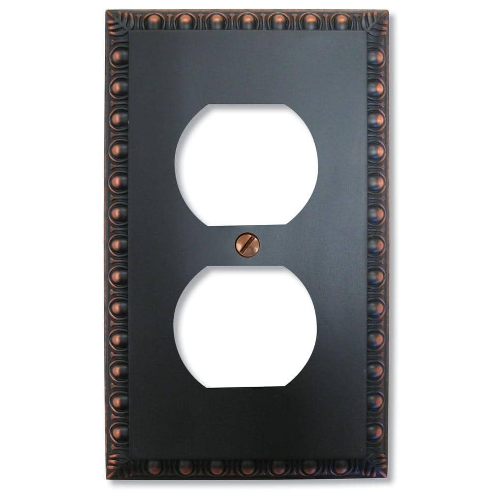 Aged Bronze Single Duplex Cast Metal Wall Plate