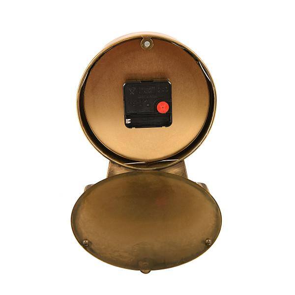 Vintage Gold Metal Tabletop Mantel Clock with Roman Numerals