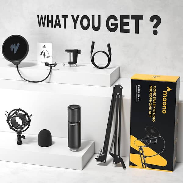 Lukyamzn XLR Condenser Microphone - Cardioid Studio Recording Mic