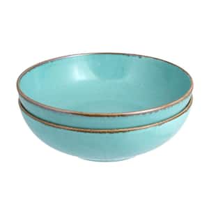 Seasons Turquoise 2-Piece Porcelain Salad Bowl Set, 71.68 fl. oz.