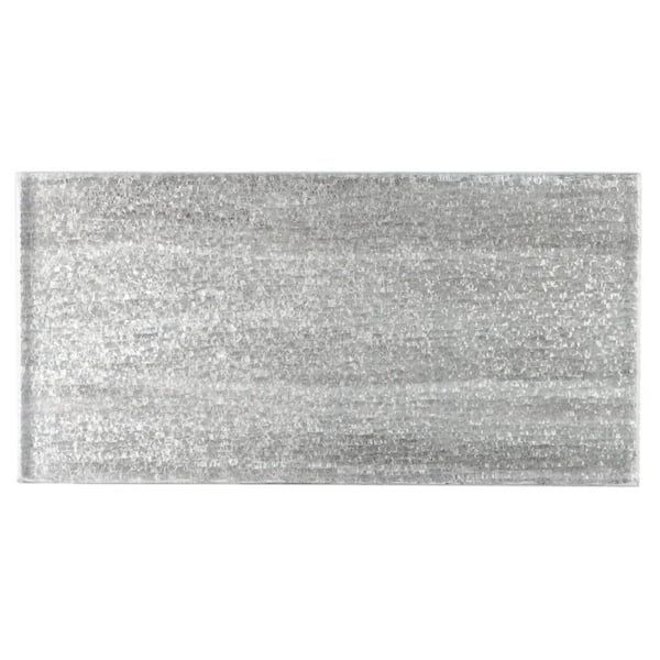 Ivy Hill Tile Demure Silver 4.37 in. x 0.31 in. Polished Glass Wall Tile Sample
